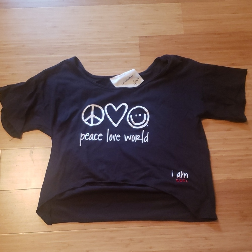 Peace Love World off the shoulder crop top Small
